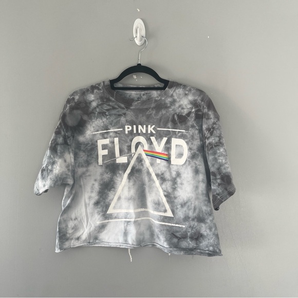 Pink Floyd Tops - Pink Floyd Cropped Short Sleeve Tshirt Tie Dye Graphic Print Size Large L